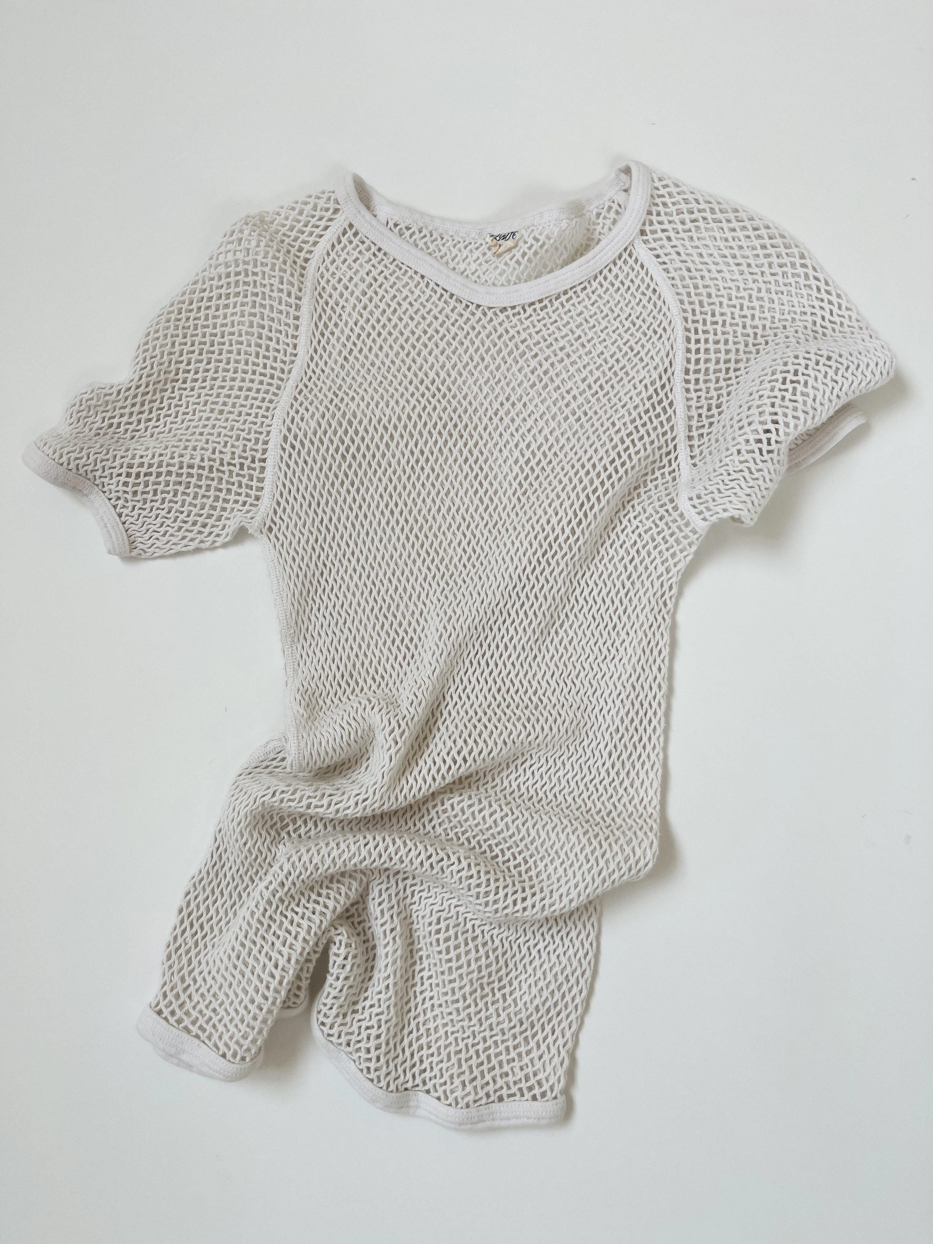 Vintage White Cotton Net Top