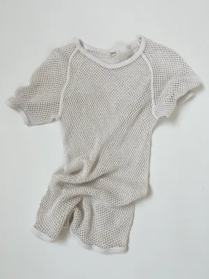 Vintage White Cotton Net Top