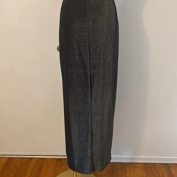 Vintage Y2K 00's Gray Stretch Sparkle Maxi Gown Size Small