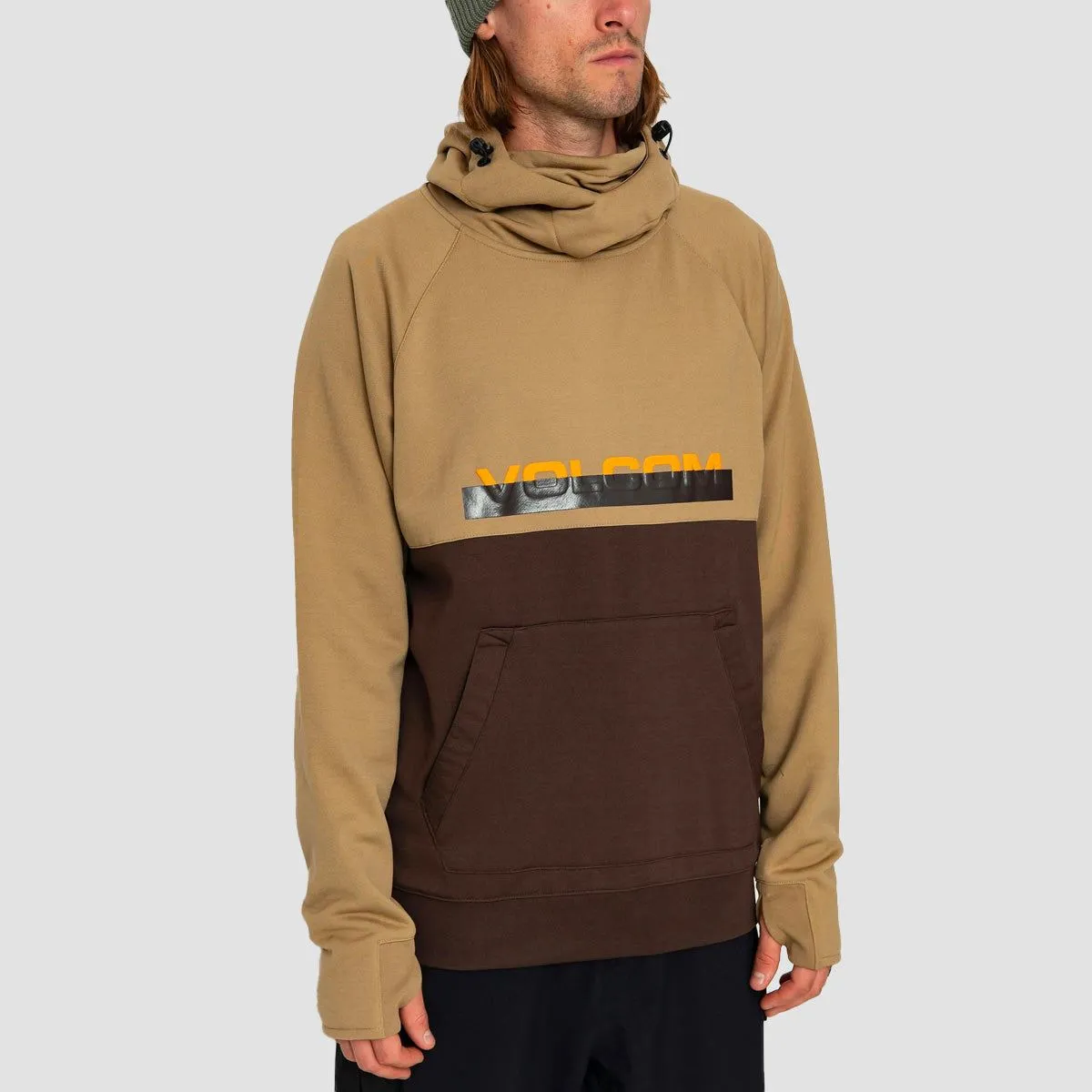 Volcom Hydro Riding Pullover Snow Hoodie Dark Khaki
