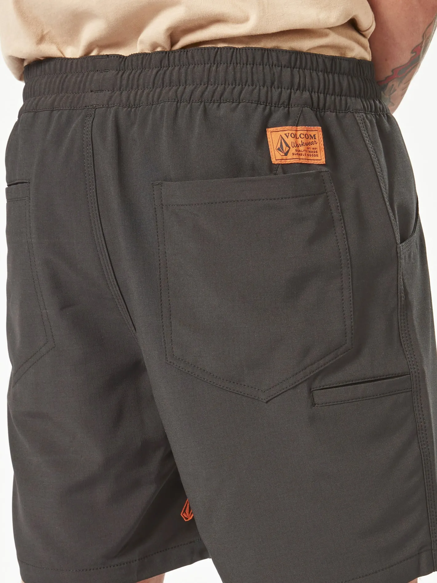 Volcom Workwear Rack Hybrid Elastic Waist Shorts - Black