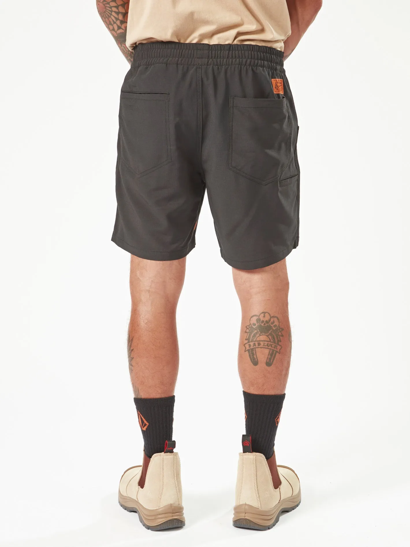 Volcom Workwear Rack Hybrid Elastic Waist Shorts - Black