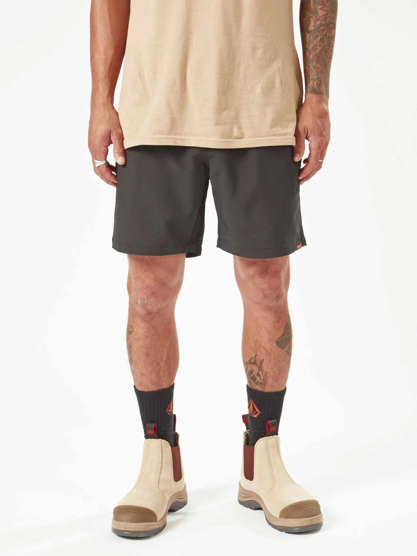 Volcom Workwear Rack Hybrid Elastic Waist Shorts - Black