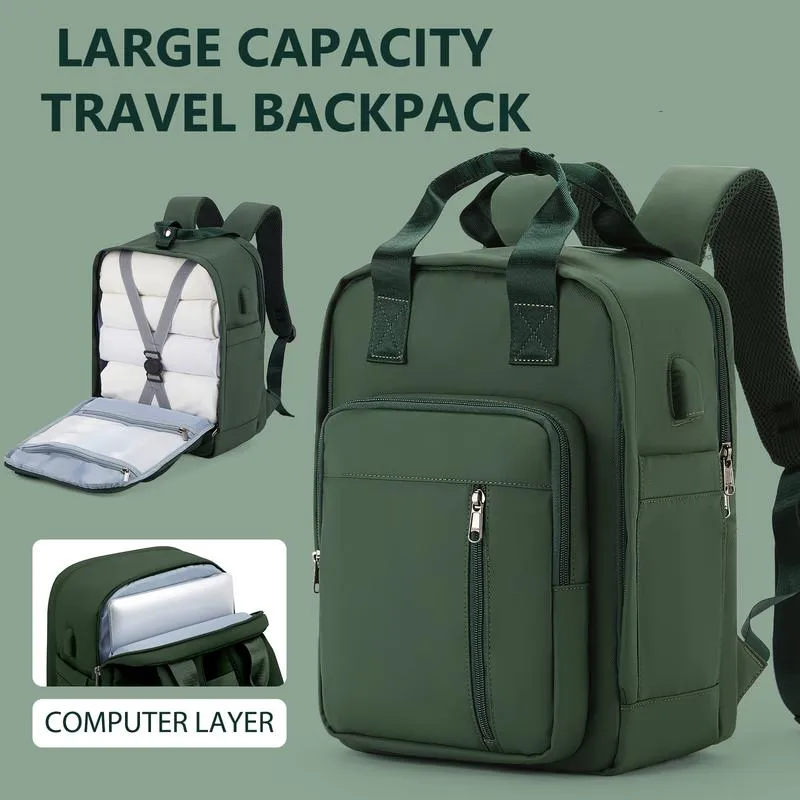 Waterproof Multi-Function Travel Backpack with USB Charging Port