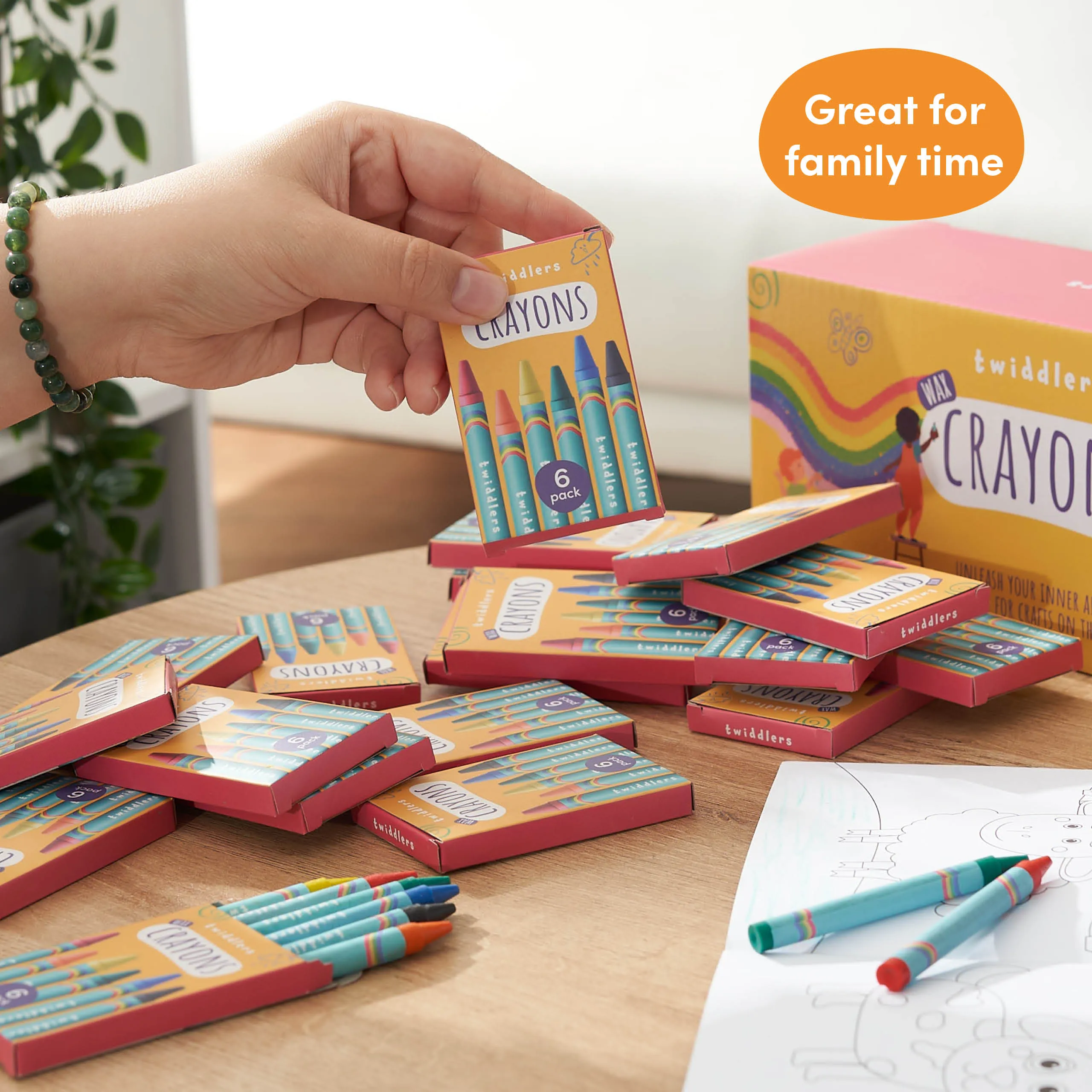 Wax Colouring Crayons (Packs of 6)