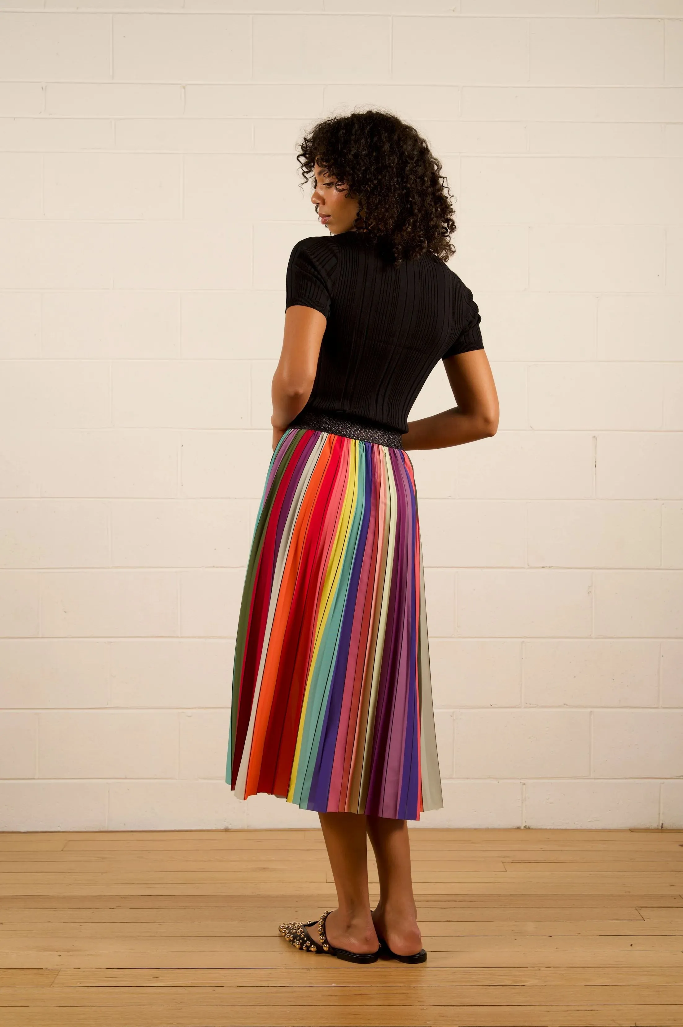 WE ARE THE OTHERS Lilian Pleat Skirt - Rainbow