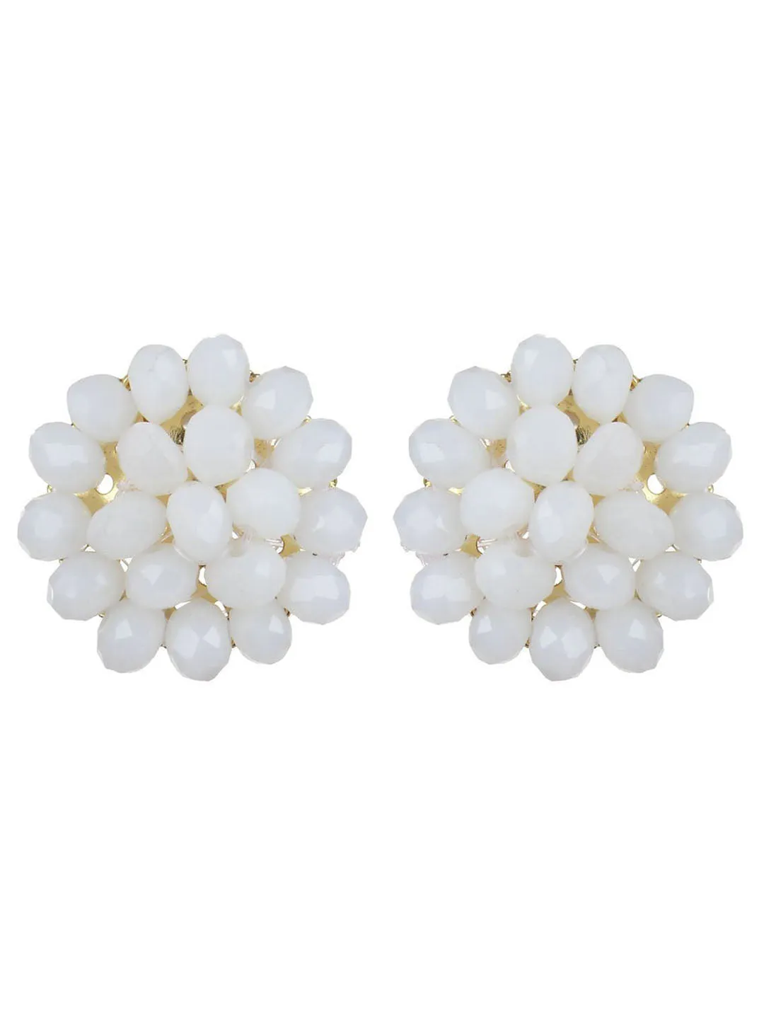 White Crystal Beads Multi-Strand Necklace Set