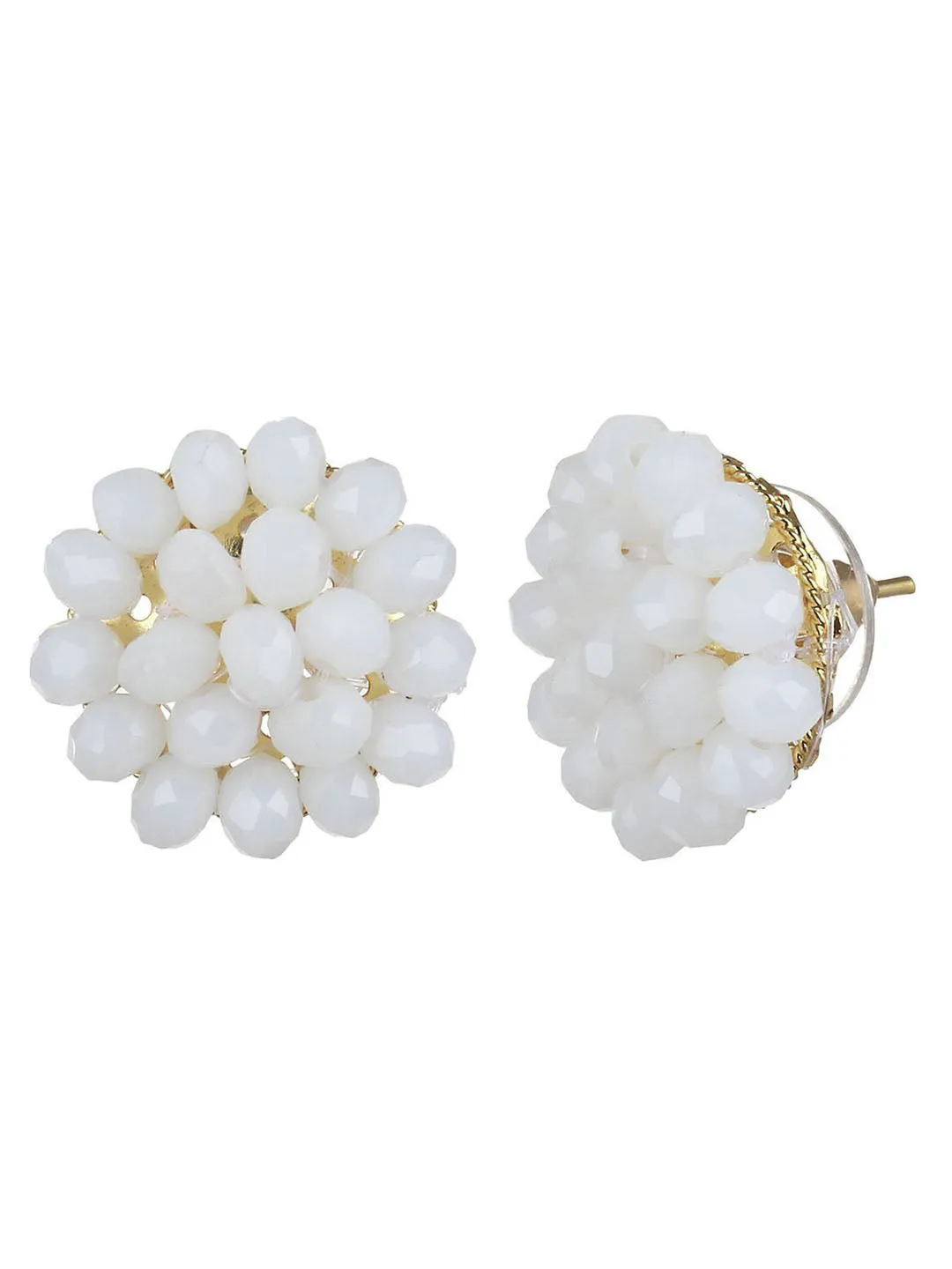 White Crystal Beads Multi-Strand Necklace Set
