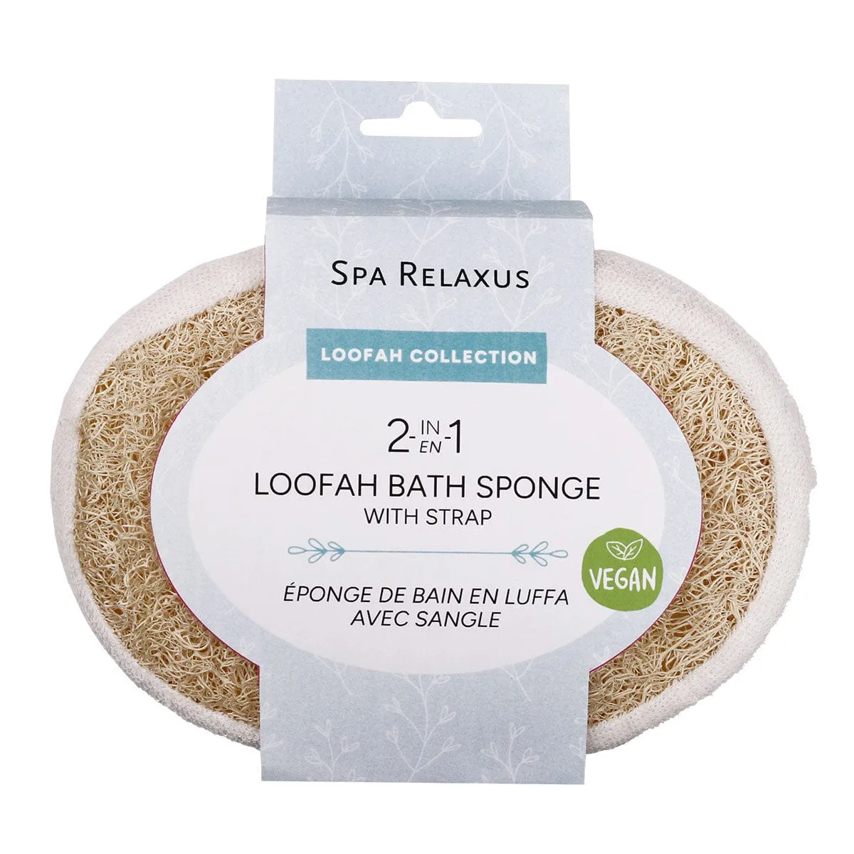 Wholesale Vegan 2-IN-1 Loofah Bath Sponge with strap