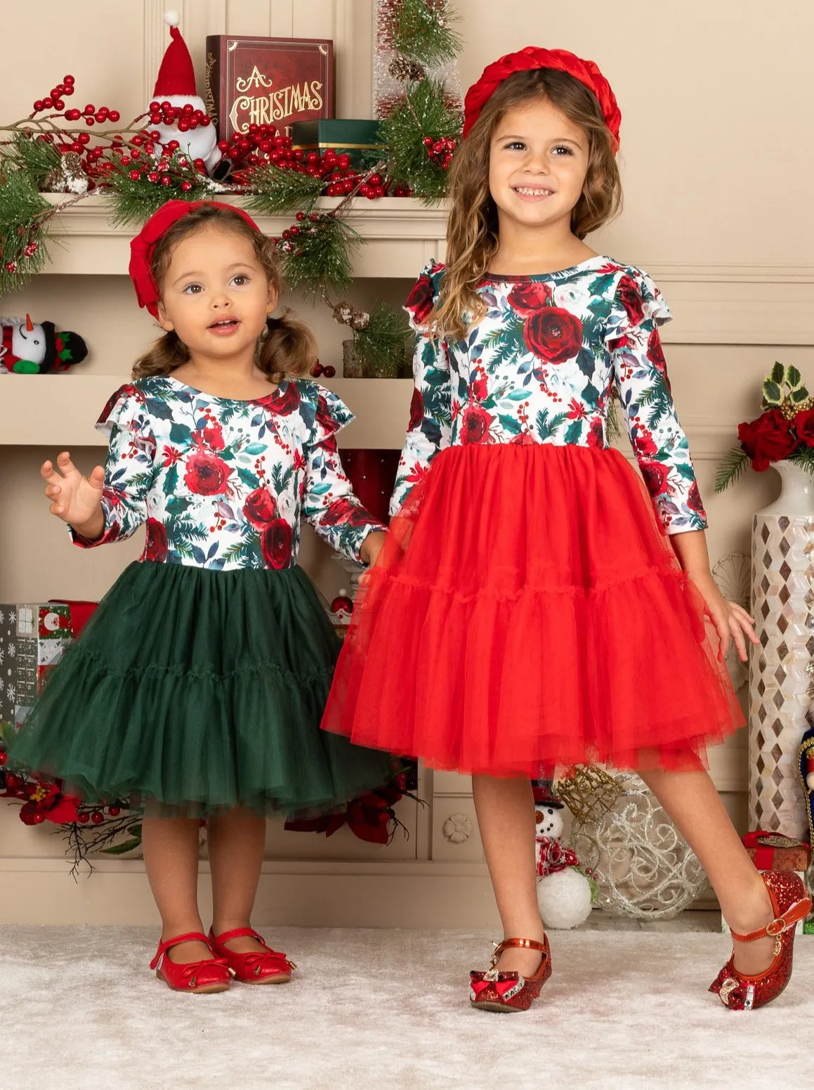 Winter Blossom Layered Tutu Dress