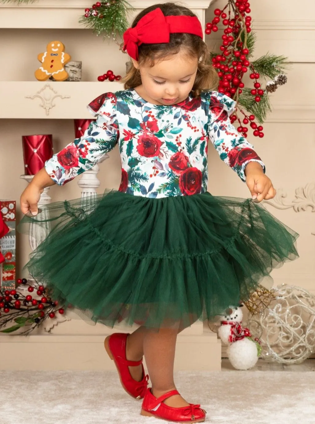 Winter Blossom Layered Tutu Dress