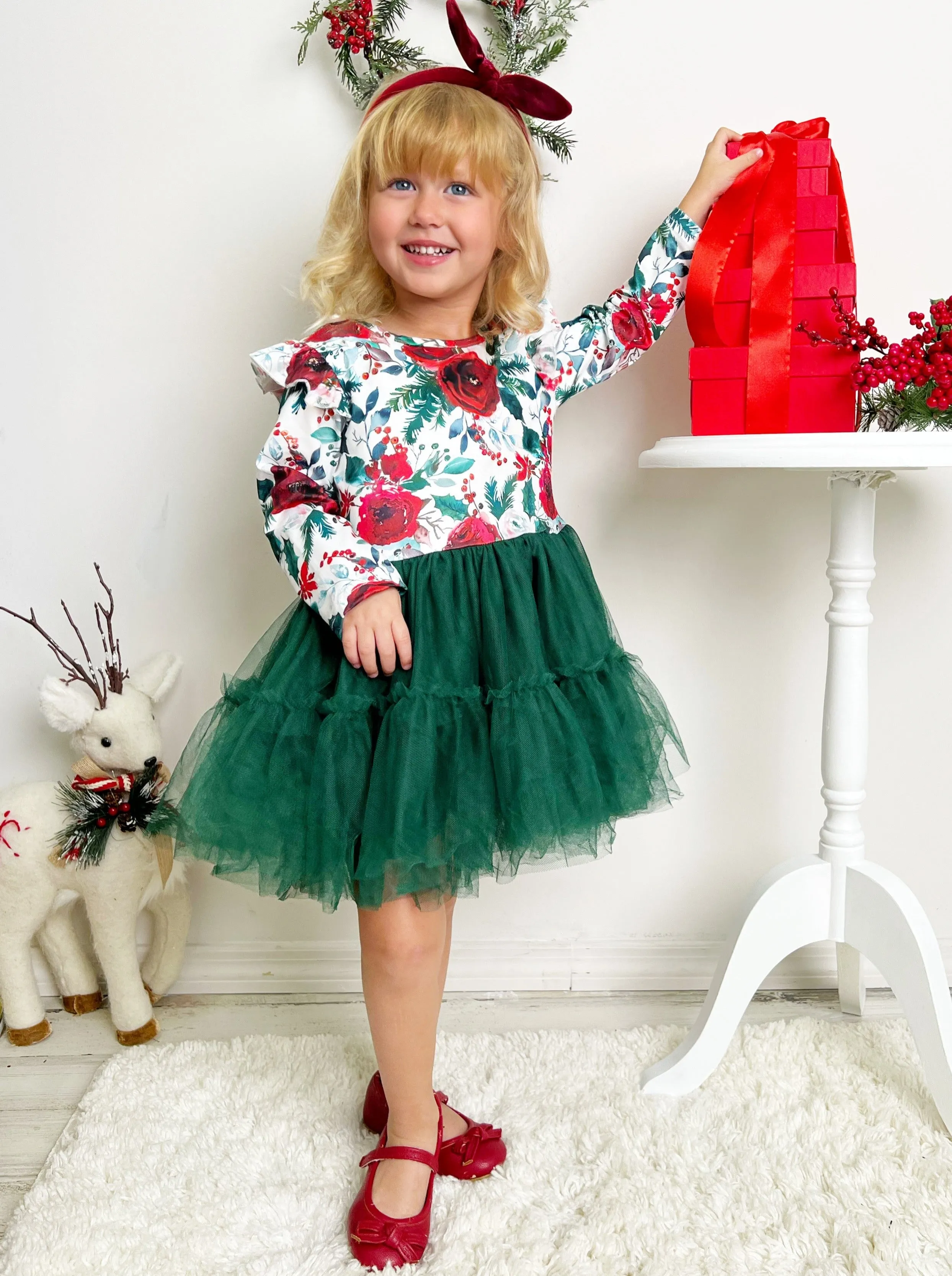 Winter Blossom Layered Tutu Dress