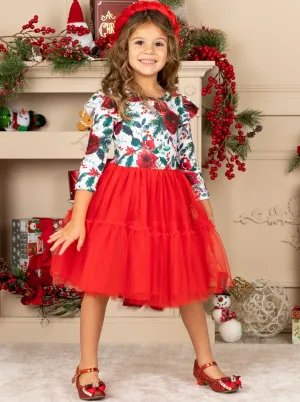 Winter Blossom Layered Tutu Dress