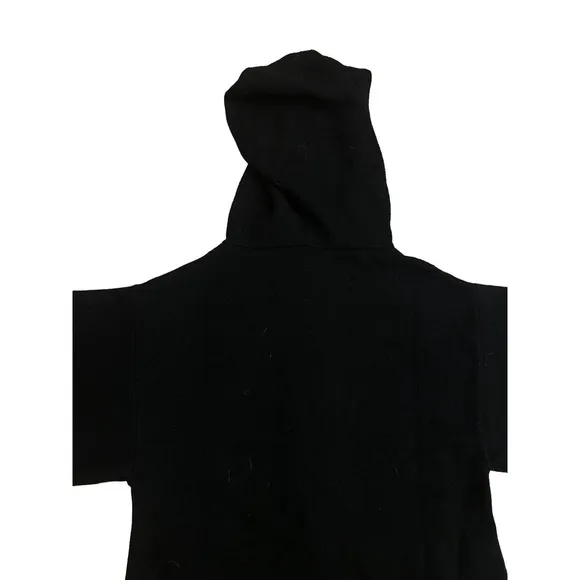 Women S Uluru 100% Merino Wool Black Cardigan Long Sweater Button Hood 3/4 Slv