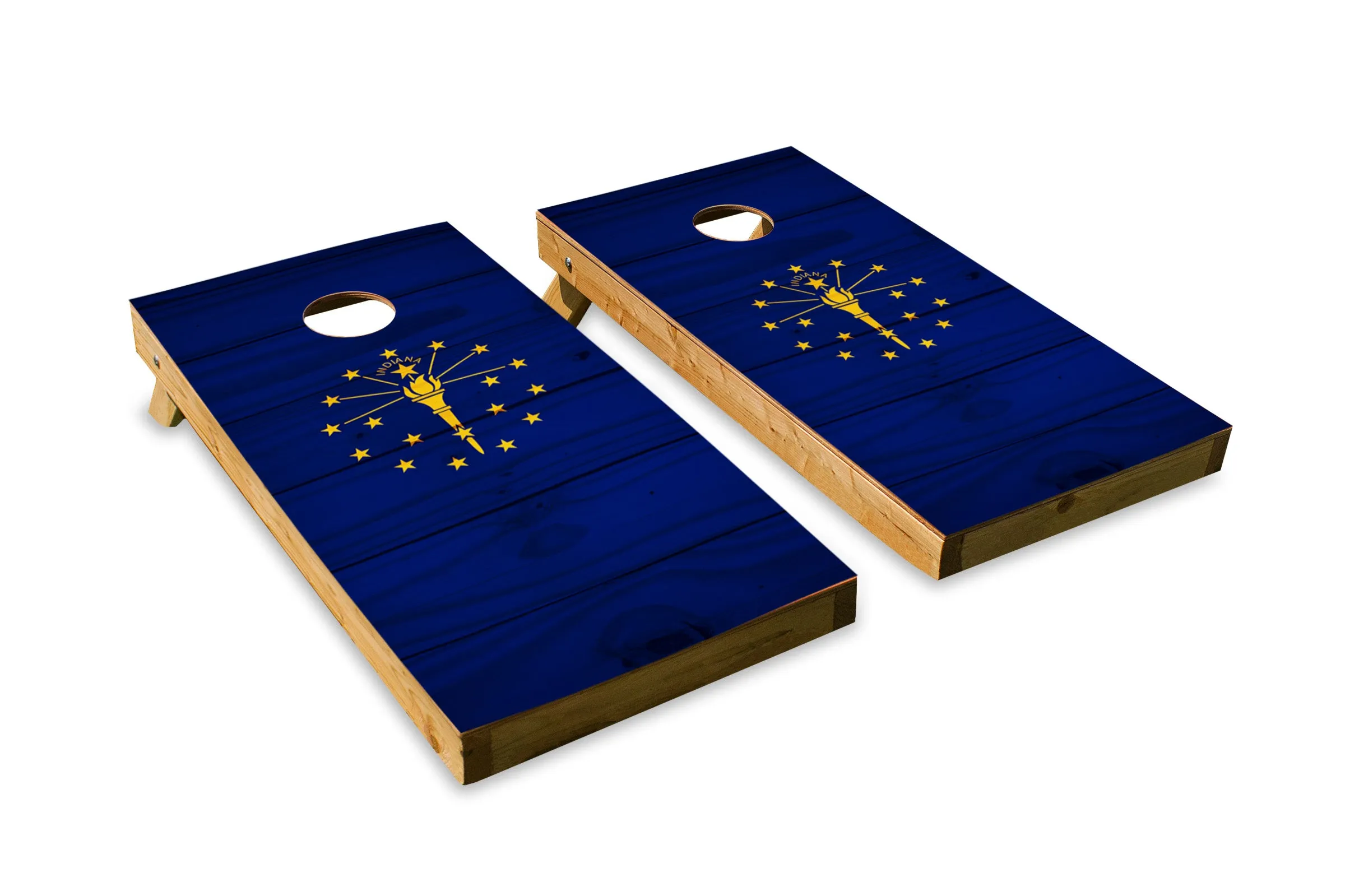 Wood Grain Indiana State Flag
