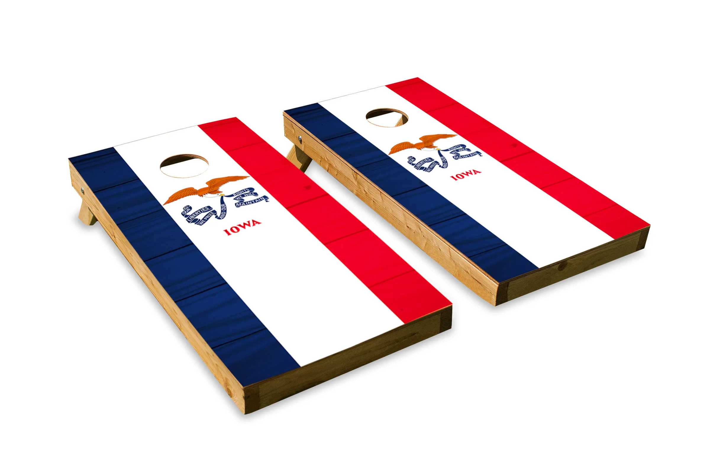 Wood Grain Iowa State Flag