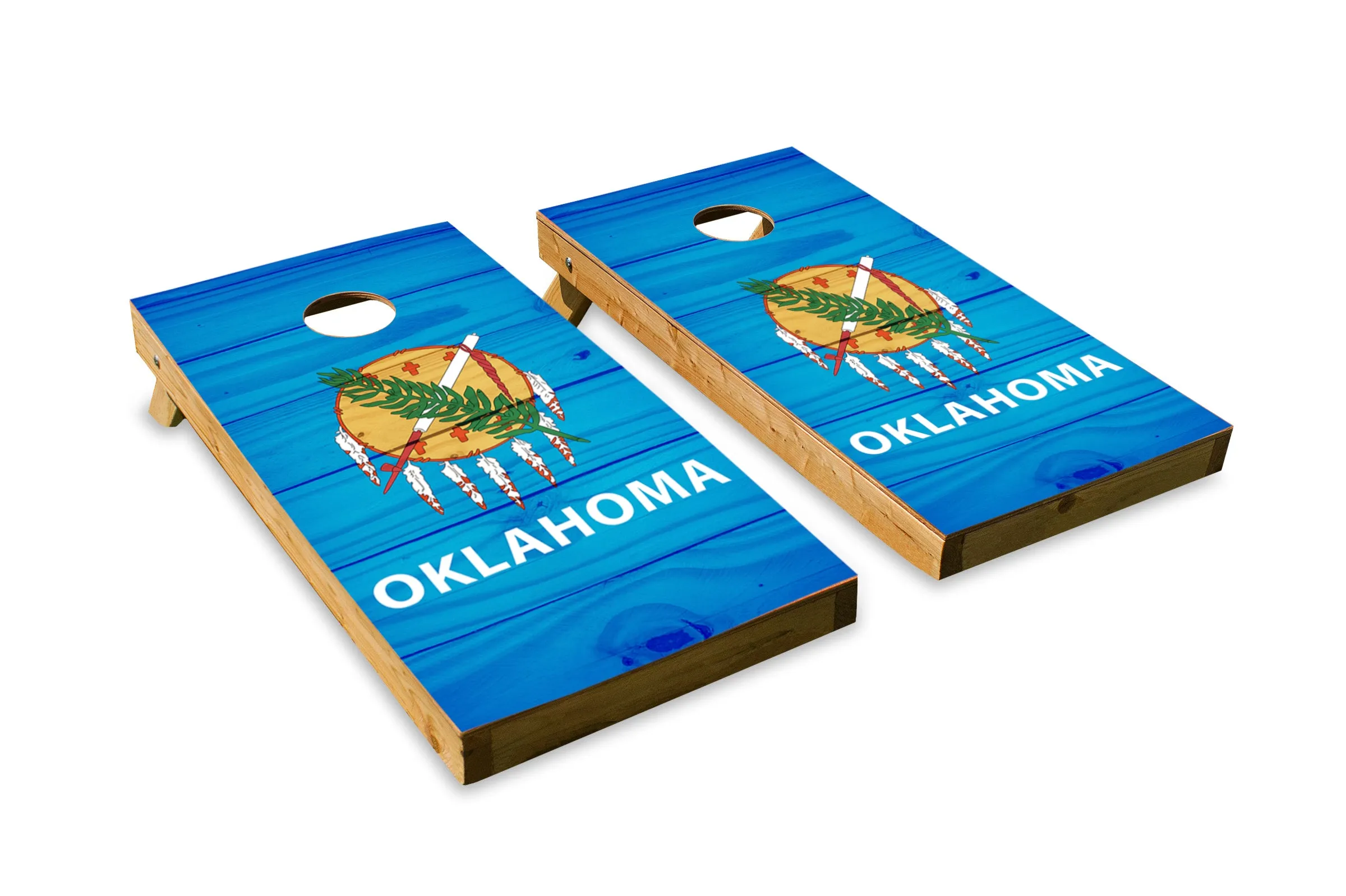 Wood Grain Oklahoma State Flag