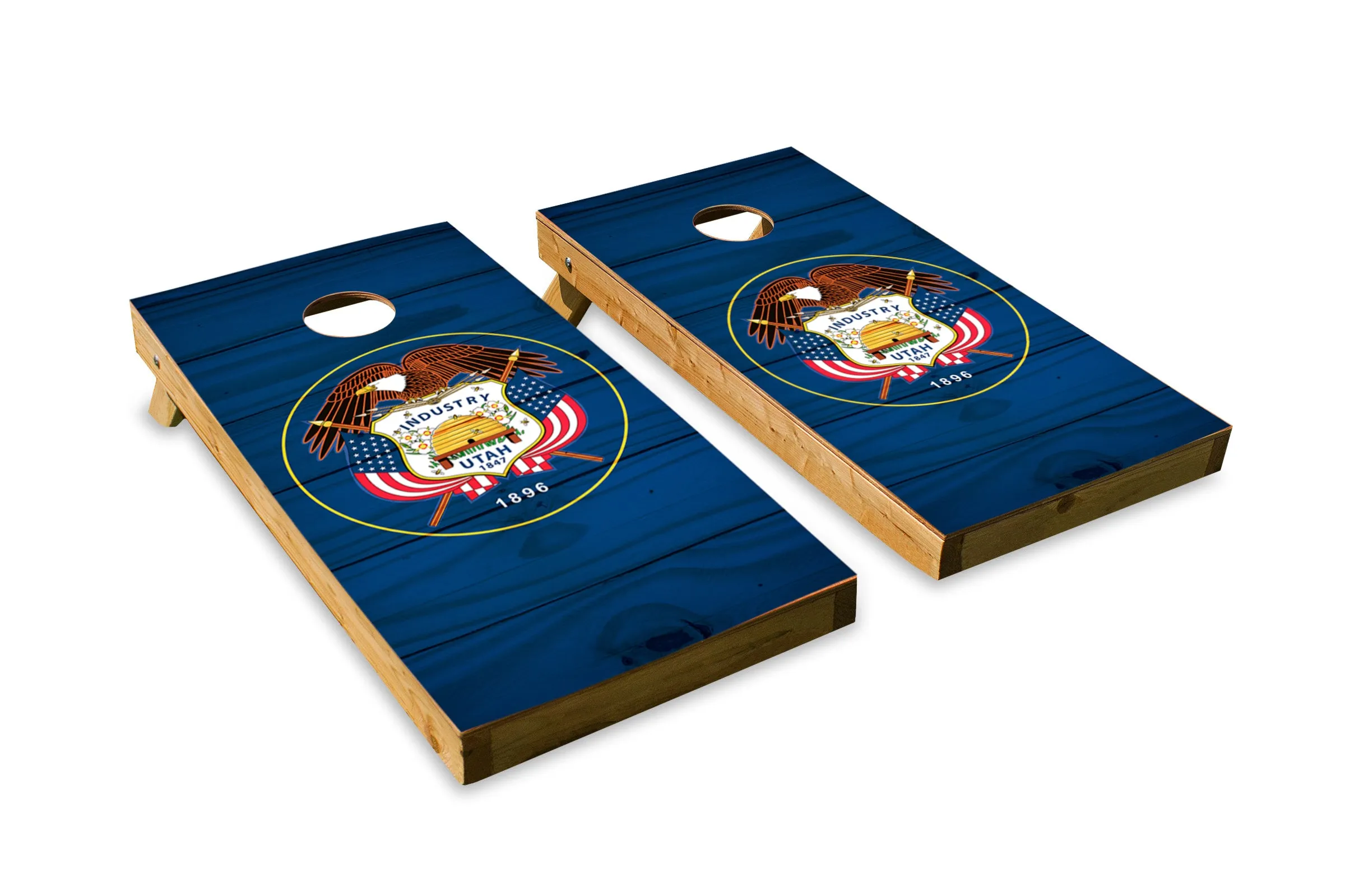 Wood Grain Utah State Flag