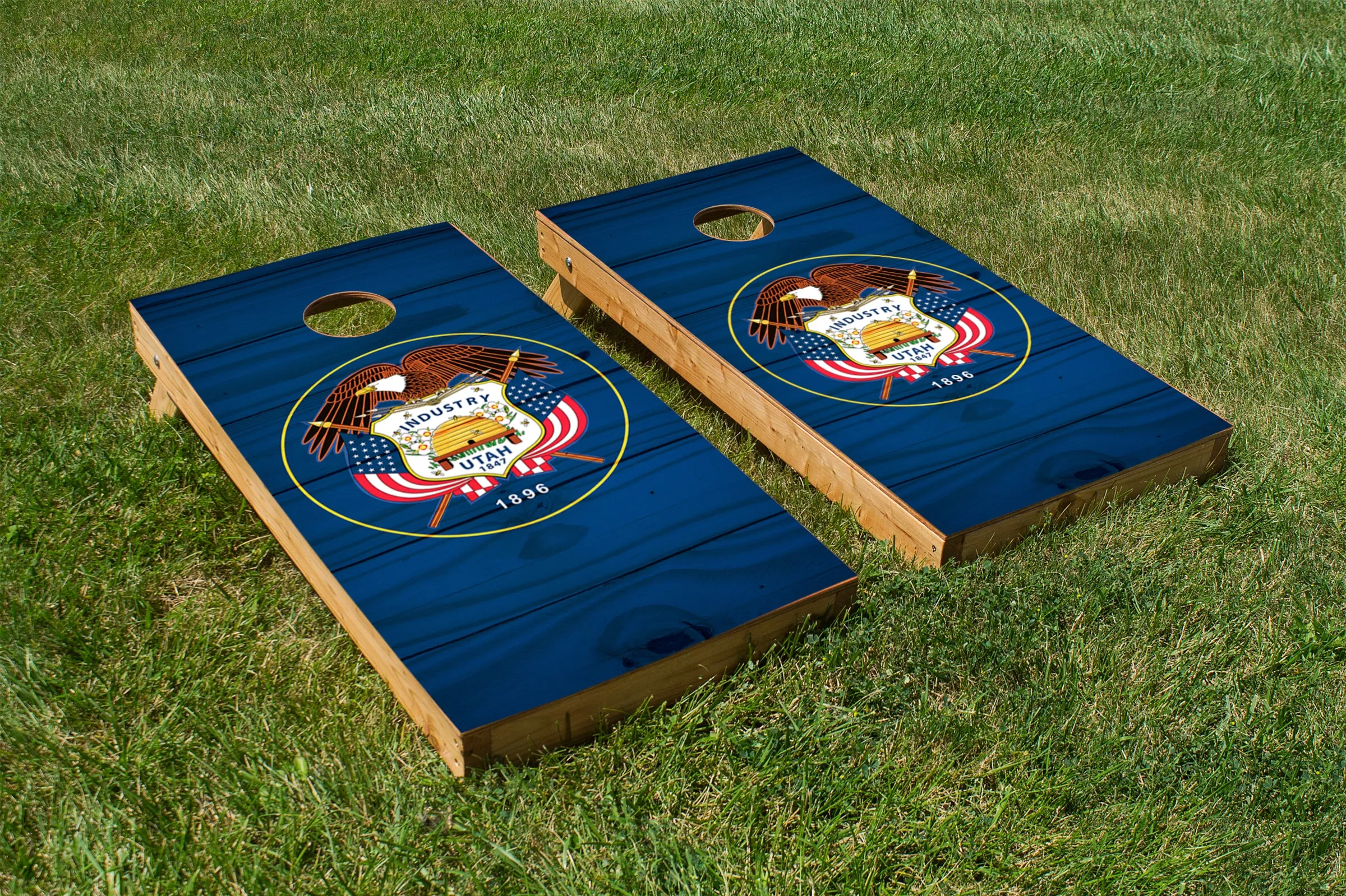 Wood Grain Utah State Flag