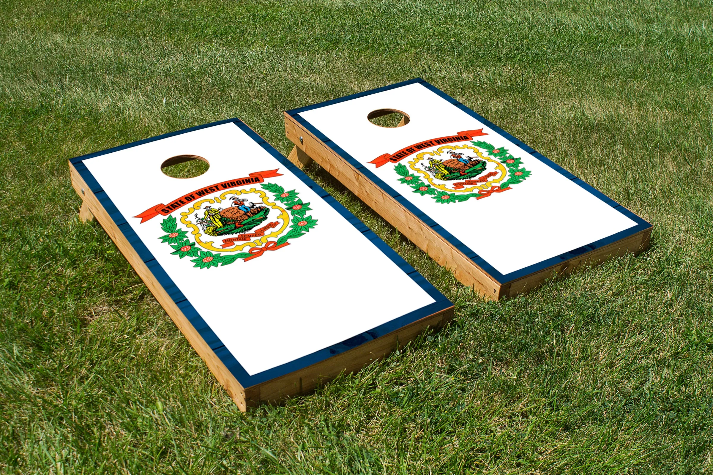 Wood Grain West Virginia State Flag