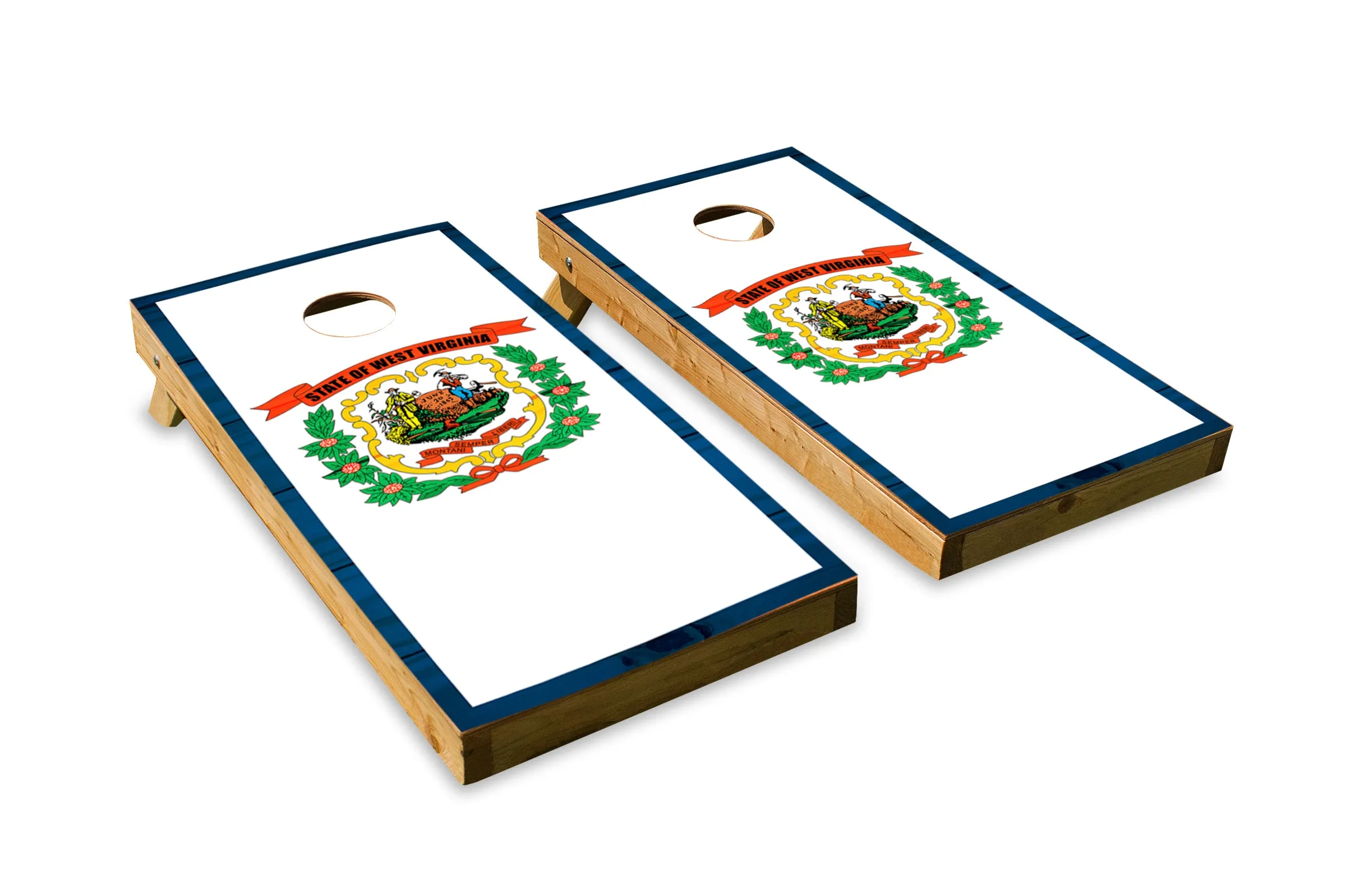 Wood Grain West Virginia State Flag
