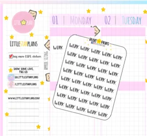 Work Script Functional Planner Stickers