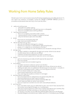 Working From Home Safety Rules