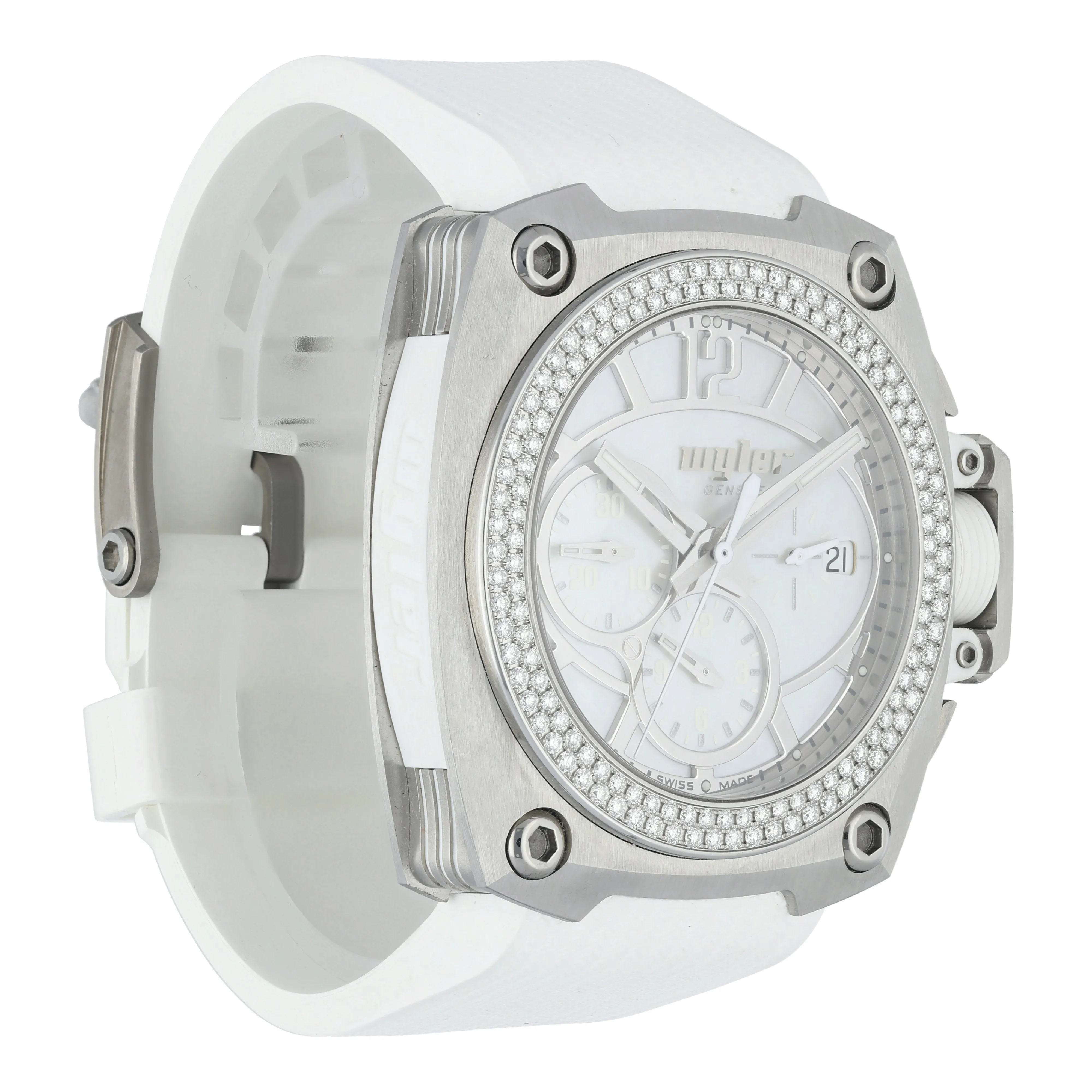 Wyler CODE-S S04.C1C.04.11.WH003.RWH07.41 Diamond Bezel MOP Men Watch