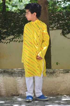 Yellow Printed Kurta & Pants
