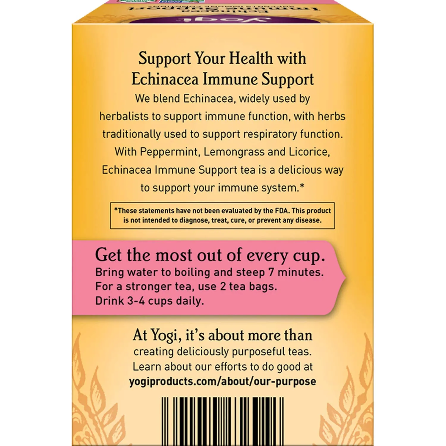 Yogi Tea | Echinacea Immune Support | Herbal Tea | 16 Tea Bags
