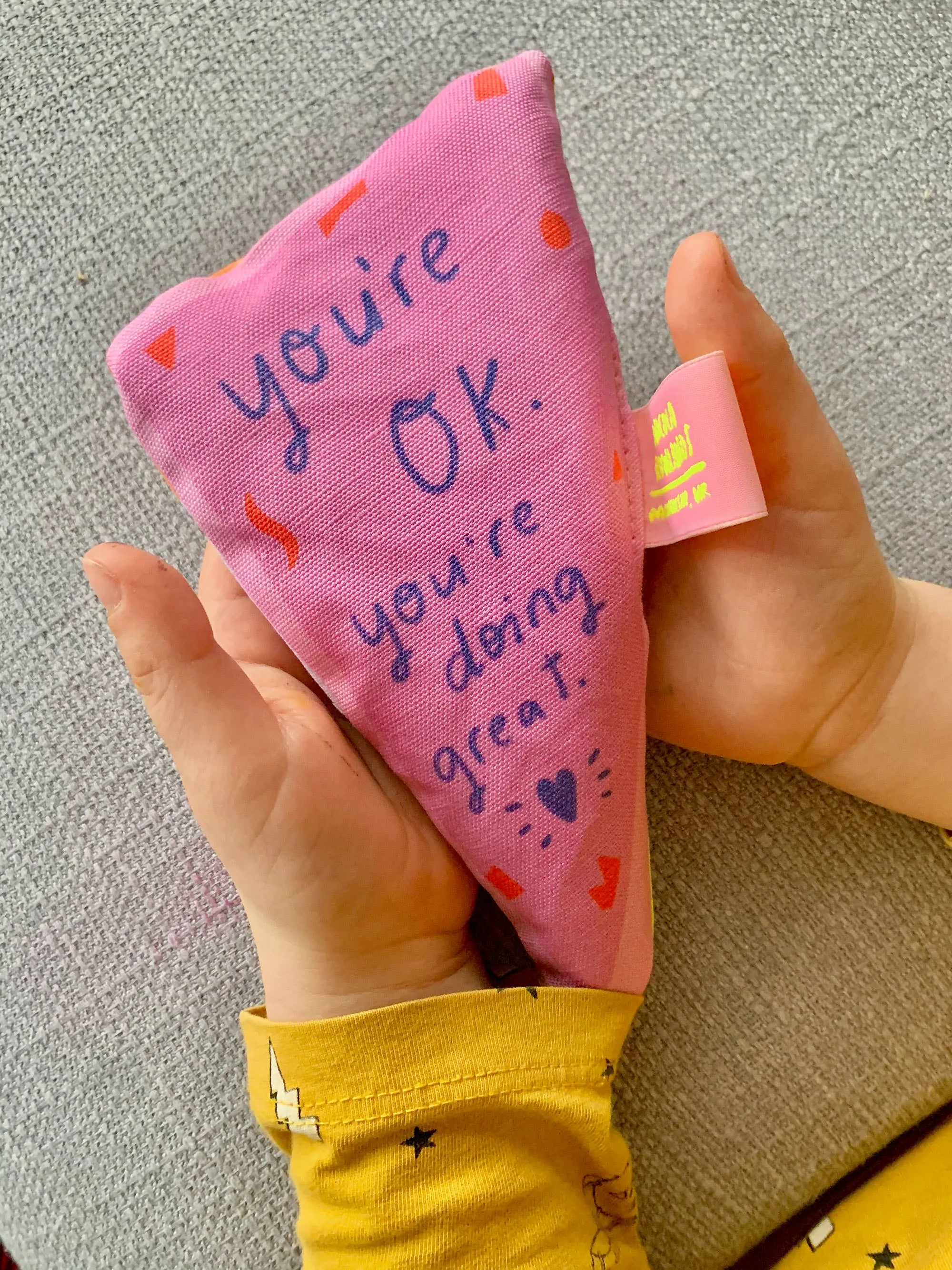 You're OK Sensory palm bag by Nicola Rowlands
